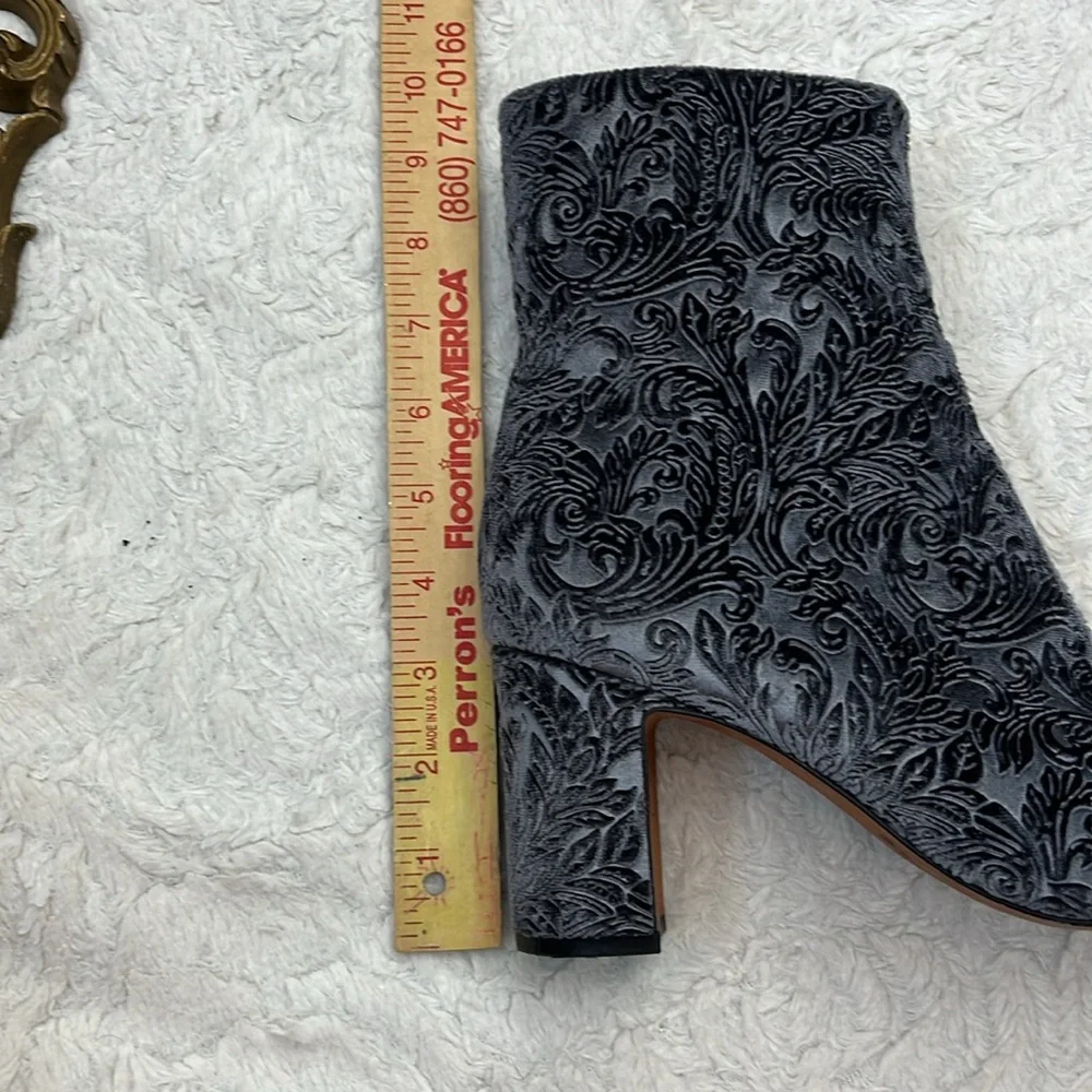 Marc Fisher Paisley Gray Velour Booties